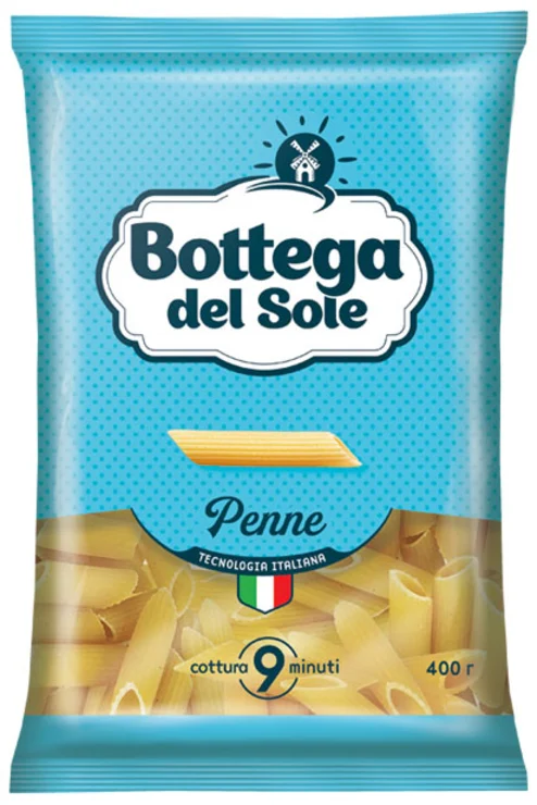 «Bottega del Sole», макаронные изделия «Перья», 400 г