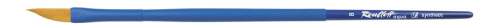 Кисть Roubloff aqua синтетика коричневая даггер № 8 ручка удлиненная синяя  покрытие обоймы soft-touch