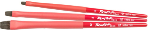 Кисть Roubloff aqua соболь-микс плоская № 6 ручка коротк. красная/ покрытие обоймы soft-touch