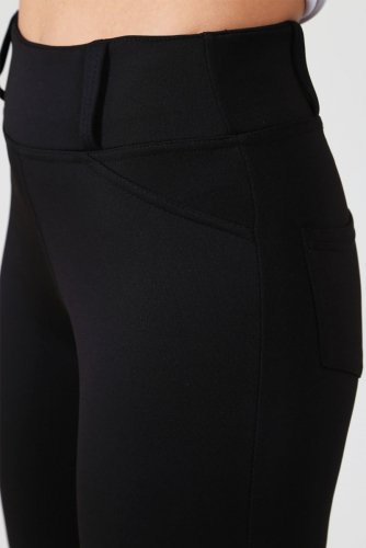 Облегающие брюки с карманами и шлёвками Ш 001 (черные)