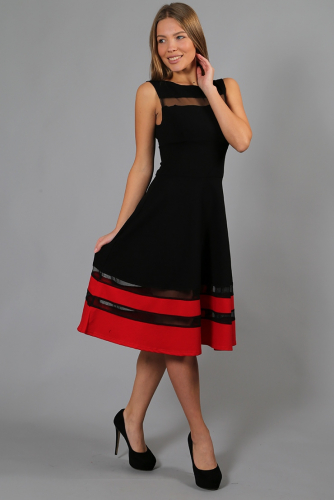 Платье П 170 (Черно-красное)