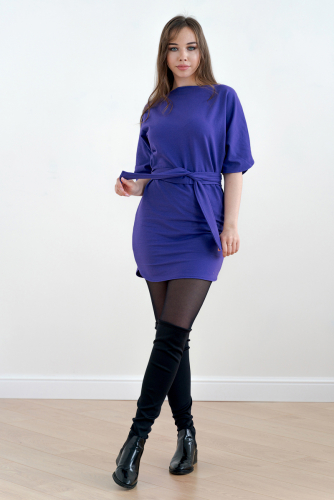 Платье с поясом П 226 (Фиолетовый)