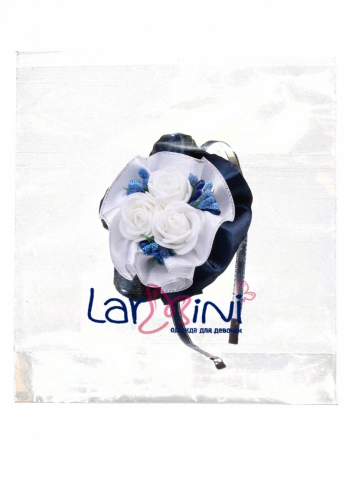 LARMINI Ободок LR-AC-R-AL-3ROSE-TCHO, цвет темно-синий/белый
