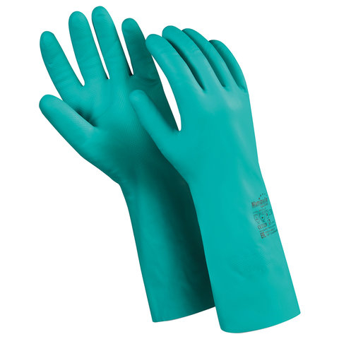 Перчатки нитриловые MANIPULA “Дизель“, хлопчатобумажное напыление, размер 10 (XL), зеленые, N-F-06