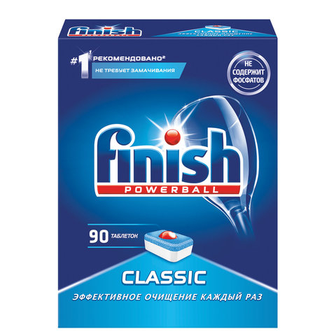 Таблетки для мытья посуды в посудомоечных машинах 90 шт. FINISH (Финиш) Classic “PowerBall“, 257268