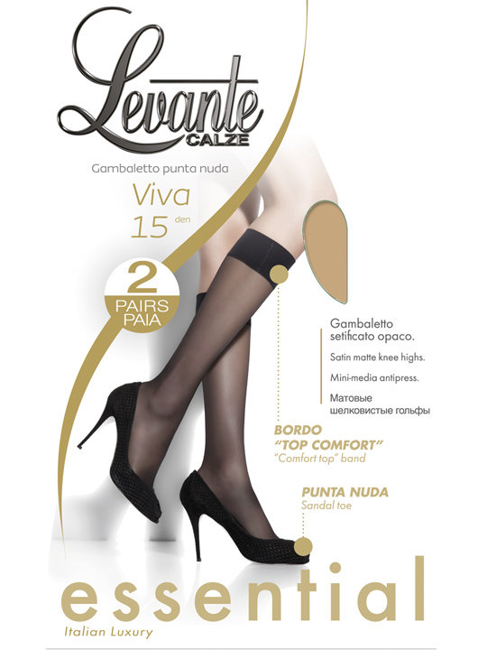 270 руб! Гольфы Levante Viva 15 punta nuda (2 пары)