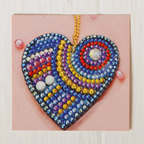 Алмазная вышивка-брелок «Сердце оригинальное», заготовка: 7 × 7 см