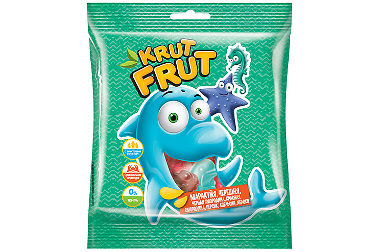 «KrutFrut», мармелад жевательный в форме обитателей подводного мира, 70 г