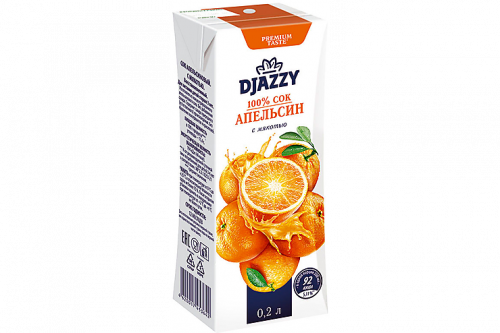 «Djazzy», сок «Апельсин с мякотью», 0.2л
