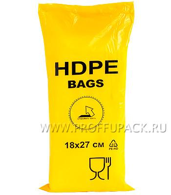 Фасовка блок (10+8*27,) евро HDPE BAGS желтая (условно 460-500шт)