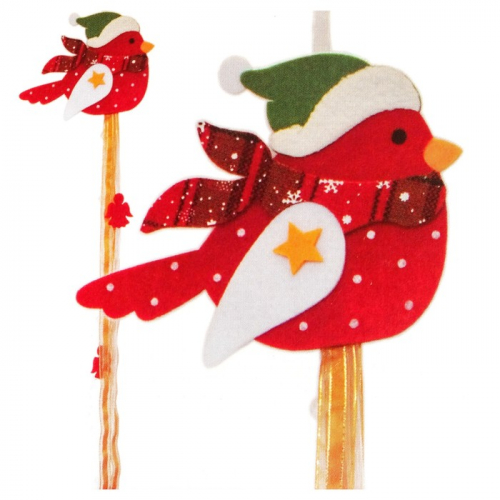 Набор для создания новогодней подвески «Птичка в шапочке»