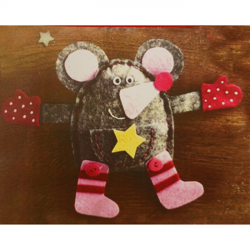 Набор для создания подвесной ёлочной игрушки из фетра «Мышонок со звездочкой»