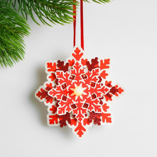 Набор для создания новогодней подвески со светом «Цветная снежинка»
