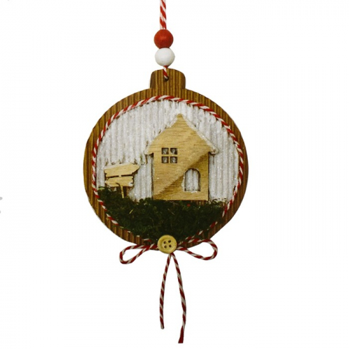 Набор для творчества - создай ёлочное украшение «Домик на полянке»