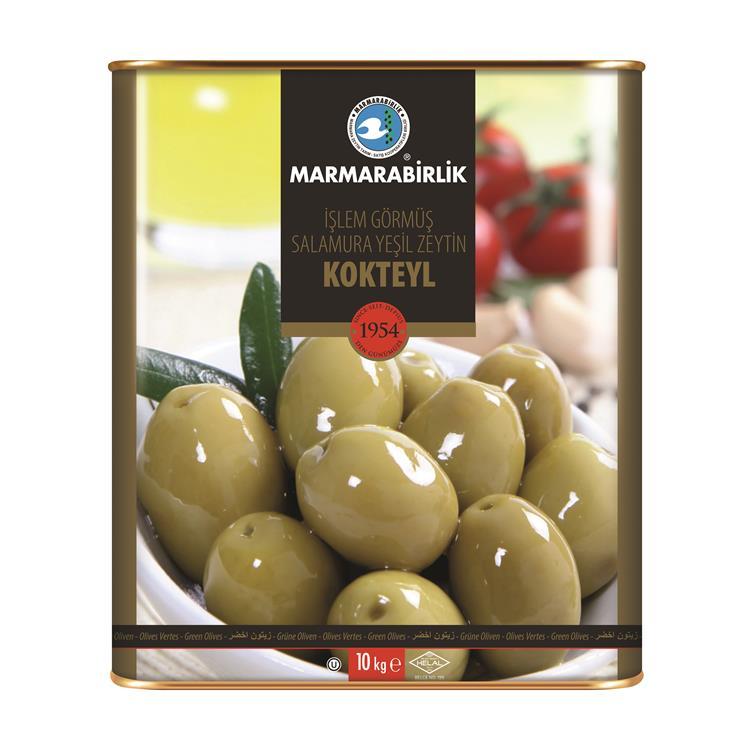 Оливки зеленые Kokteyl, консервная банка 10 кг. Мармарабирлик