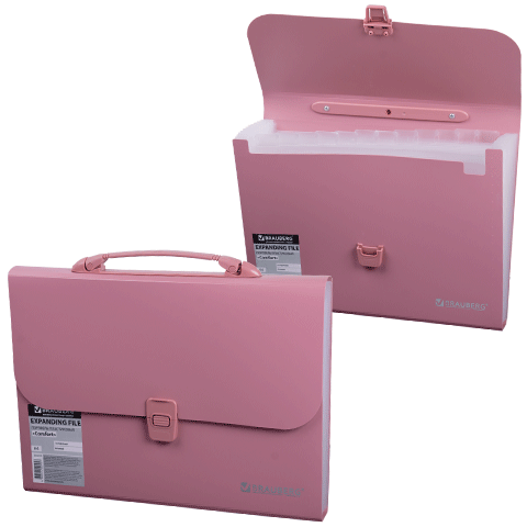 Портфель 13-отд.BRAUBERG 221441 розовый