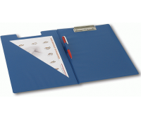 Планшет с верхним прижимом и крышкой А4, картон с ПВХ, синий BRAUBERG 221489