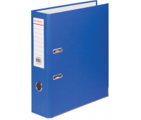 Папка-регистратор BRAUBERG с покрытием из ПВХ, 80 мм, с уголком, синяя (удвоеннный срок службы), 227191