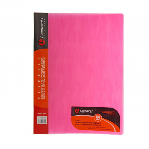 Папка с пружинным скоросшивателем Волна красная/розовая Lamark CF0046-WRD