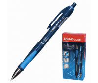 Ручка шариковая автоматическая синяя с резиновым упором ERICH KRAUSE 