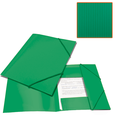 Папка на резинках А4 зеленая, бизнес-класс BRAUBERG 