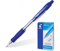 Ручка шариковая автоматическая синяя с резиновым упором, толщина письма 0,32 мм, чернила на масляной основе PILOT