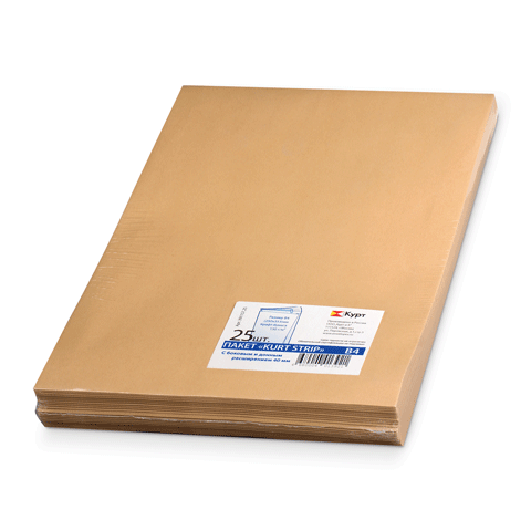 Конверт-пакеты объемные EXTRAPACK, КОМПЛЕКТ 25шт, 250х353х40мм,отр.полоса, крафт-бум, КОРИЧ, на300л, 391157.25, 6569, 124239