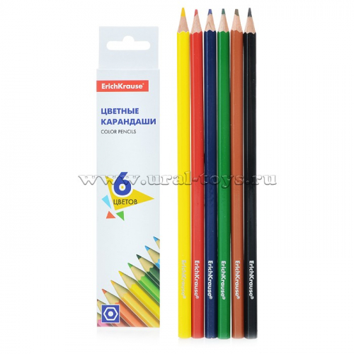 Цветные карандаши шестигранные Basic 6 цветов