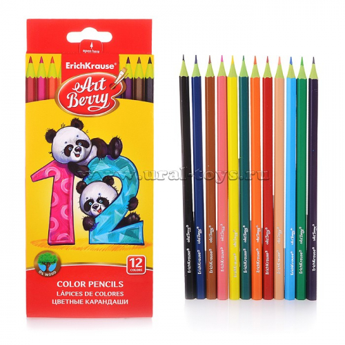 Пластиковые цветные карандаши шестигранные (12 цветов)
