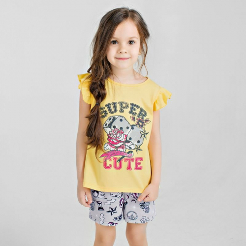 Пижама футболка+шорты 'Тату' для девочки 383Б-161