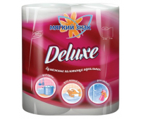 Полотенце бумажное МЯГКИЙ ЗНАК Deluxe, 2-х слойное, спайка 2шт.х12м, белое, С40, С-75, ш/к 30282 126553