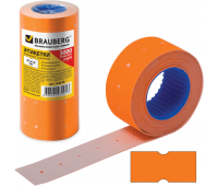 Этикет-лента 21*12 мм, прямоугольная, оранжевая BRAUBERG 123570