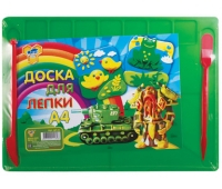 Доска для работы с пластилином, А4, 280х200 мм, цветная, 2 стека, ДЛ-02 221467