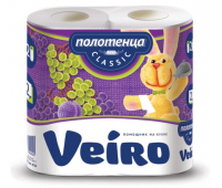 Полотенце бумажное LINIA VEIRO (Вейро), 2-х слойное, спайка 2шт.х12,5м, 5п22, ш/к 90995,123212/183012/189881