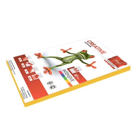 Бумага CREATIVE color (Креатив) А4, 80г/м, 100 л. интенсив желтая, БИpr-100ж, ш/к 45216 110505