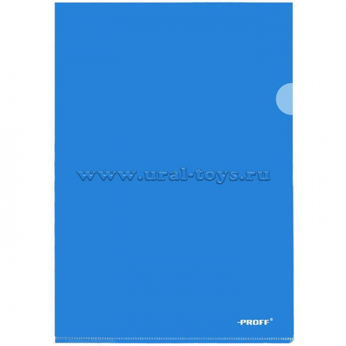 Папка-уголок A4 прозрачная синяя 0.16 мм 