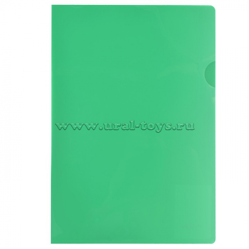 Папка-уголок прозрачная зеленая 0,16 мм. А4 