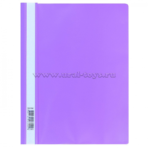 Папка -скоросшиватель А4ф 120/160мкм фиолетовая пластиковая прозрачный верх