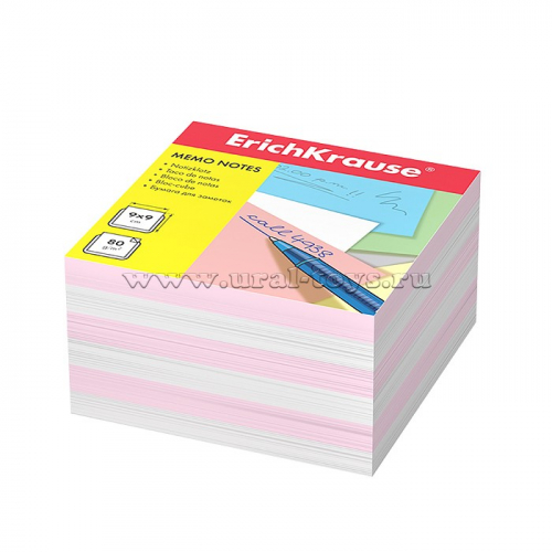 Бумага для заметок 90*90*50 мм, 2 цвета: белый, розовый