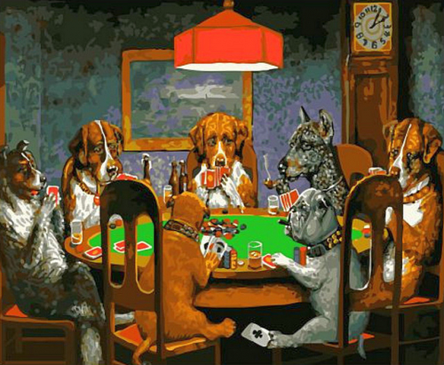 Картины по номерам 40х50 Игра в покер (В ПУТИ)