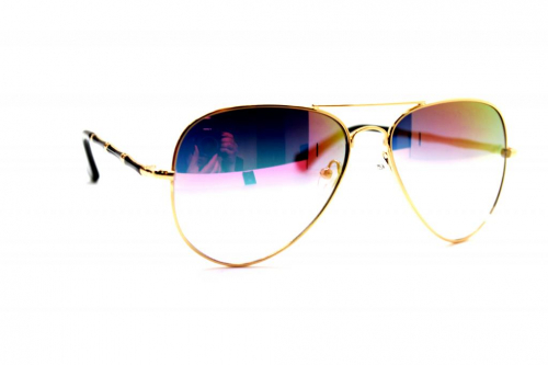 солнцезащитные очки Kaidai 7017 золото розовый