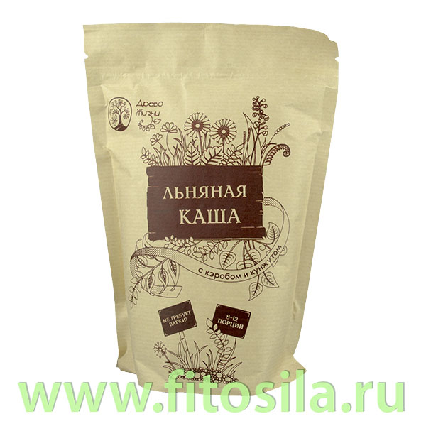 Каша льняная с кэробом и кунжутом, 400 г, ТМ