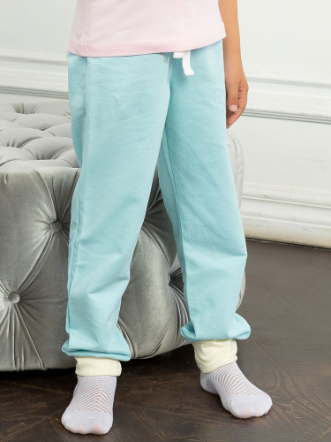 Спортивные брюки голубого цвета для девочки (22601)