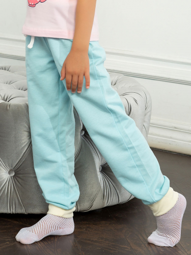Спортивные брюки голубого цвета для девочки (22601)
