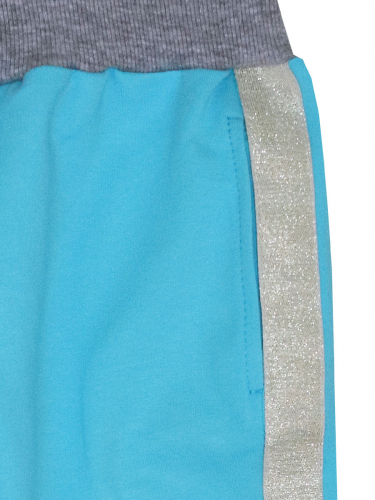 Голубые брюки с полосками по бокам для девочки (20168а)