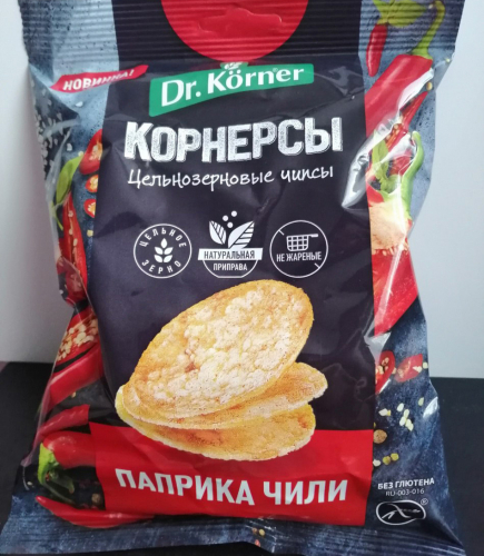 Чипсы Dr.Korner кукурузно-рисовые с Паприкой и чили 50г
