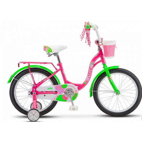 Велосипед 18 детский STELS Jolly (2020) количество скоростей 1 рама сталь 11 пурпурный/зеленый