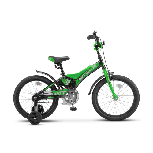 Велосипед 16 детский STELS Jet (2020) количество скоростей 1 рама сталь 9 черный/зеленый