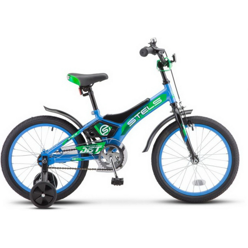 Велосипед 16 детский STELS Jet () количество скоростей 1 рама сталь 9 голубой/зелёный