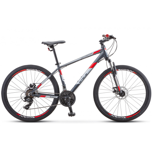 Велосипед 26 горный STELS Navigator 590 MD (2020) количество скоростей 21 рама алюминий 20 серый/красный